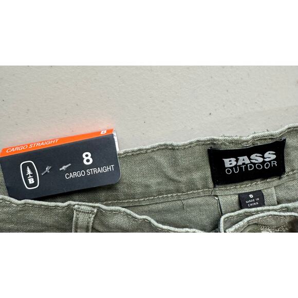 BASS OUTDOOR Women's High-Rise Canvas Cargo Pants NWT LICHEN GREEN SIZE 8 - Picture 6 of 11